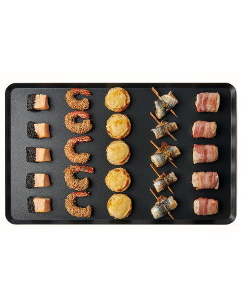 FINGER GRILL, BAKE PAN. ANTIHAFTBESCHICHTETER BEHÄLTER, MIT ОFFENEN ECKEN - ALUMINIUM TEFLONBESCHICHTET - 2/3 GN - GLATT