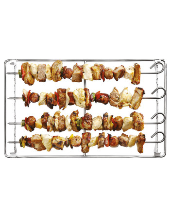 SKEWER GRILL 52. SPECJALNA KRATKA DO PIECZENIA MIĘSA NA ROŻNIE – STAL NIERDZEWNA – 1/1 GN – DŁUGOŚĆ RÓŻN 52 CM