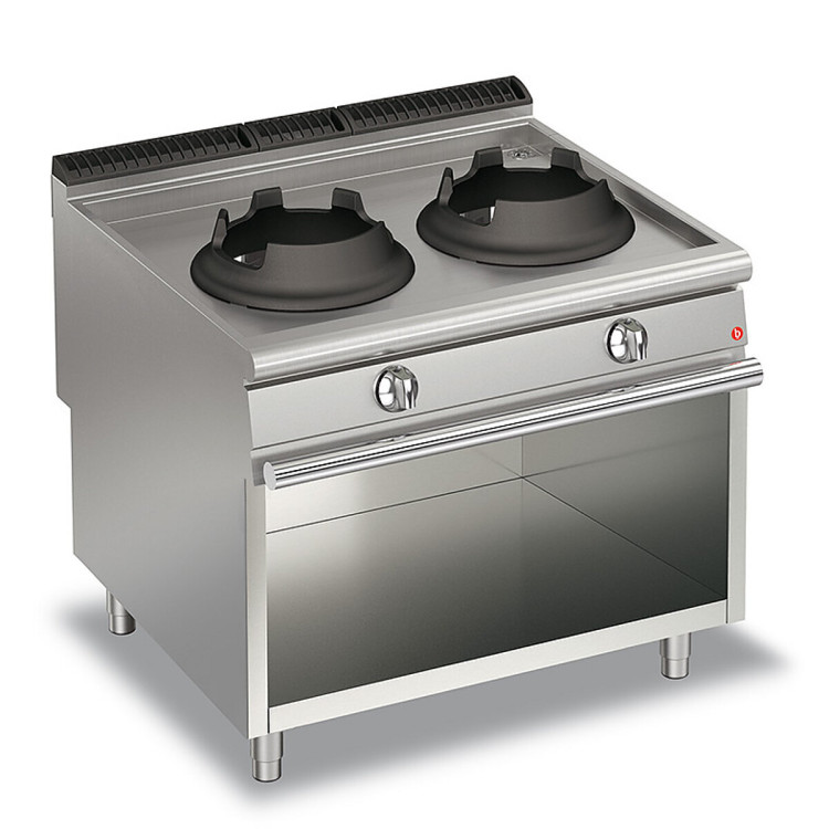 WOK 2 FUOCHI A GAS 14KW SU VANO APERTO