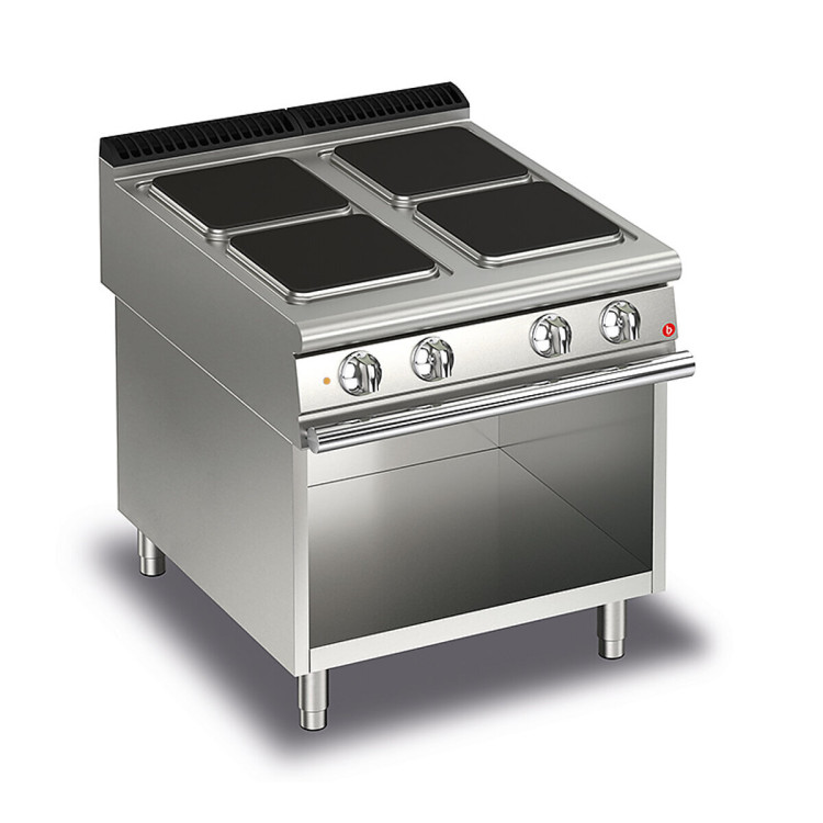 KITCHEN 4 ELECTRIC SQUARE PLATES ON OPEN COMPARTMENT