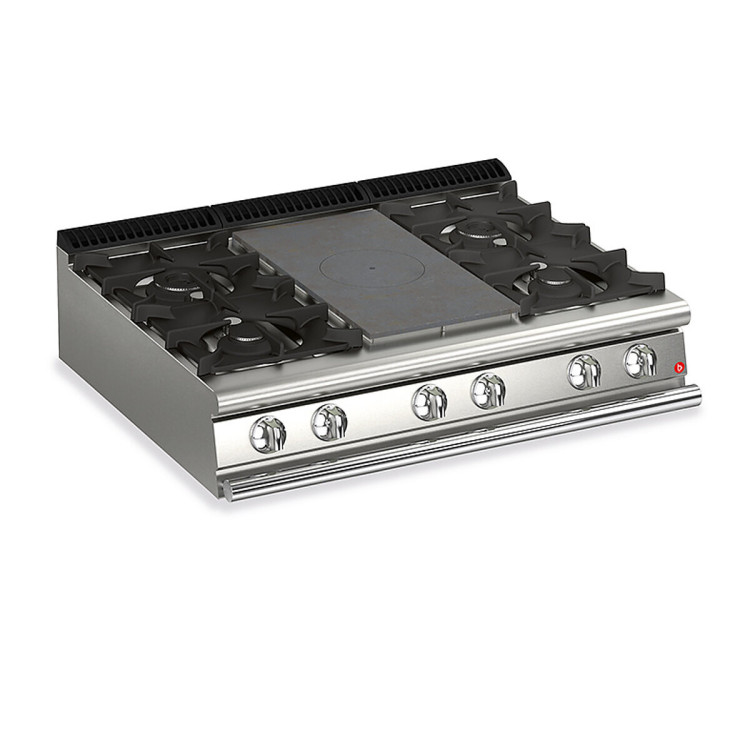 TUTTA PIASTRA  A GAS CON 4 FUOCHI SX/DX VERSIONE TOP