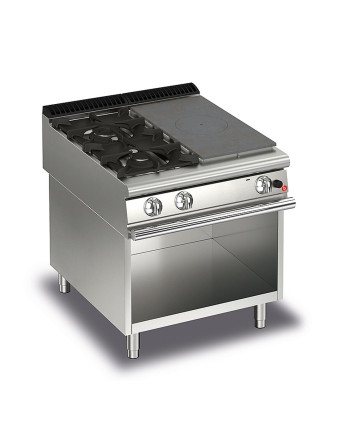 PLAQUE DE CUISSON TOUT GAZ AVEC 2 BRÛLEURS À GAUCHE SUR LE COMPARTIMENT OUVERT