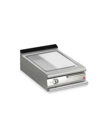 FRY TOP S Electric M60 AISI Plate - 1/3 RIBBED - Top Version Thermostat