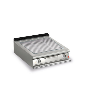 FRY TOP S Electric M80 AISI Platte - GERILLT - Thermostat Top Version