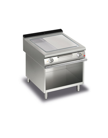 FRY TOP S Electric M80 Chromplatte - 1/3 GERILLT - Auf Thermostatfach