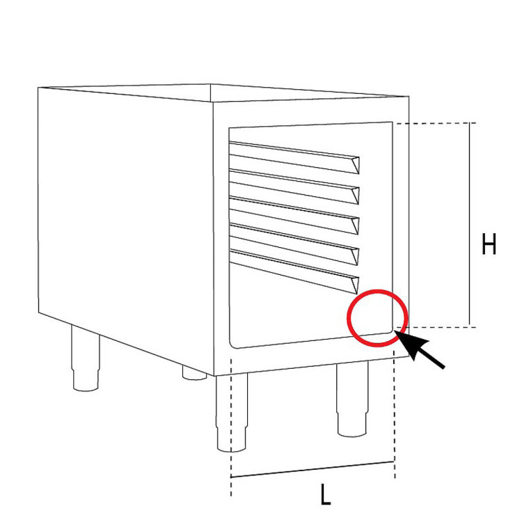 BASE NEUTRE AVEC FINITION HYGIÉNIQUE H2 M80 - GN2/1