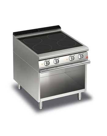 4 ZONEN ELEKTROHERDE MIT GLASKERAMIK AUF UNTERBAU