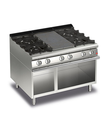 GAS SOLID TOP WITH 4 BURNERS SX/DX ON OPEN BASE