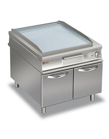 ELEKTROGRILLPLATTEN - GLATTE CHROMPLATTE - AUF UNTERBAU MIT TÜREN