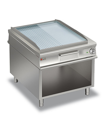 FRY-TOP PASSANTE ELETTRICO PIASTRA 1/2 LISCIA 1/2 RIGATA CROMATA - SU VANO