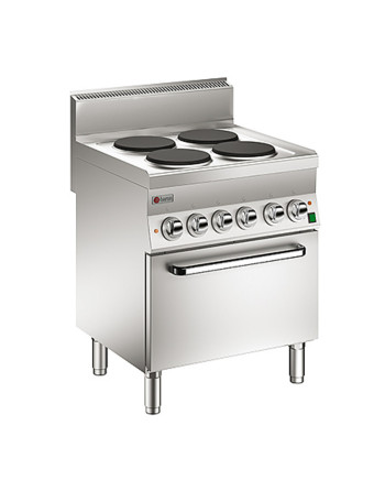 CUCINA 4 PIASTRE ELETTRICHE  SU FORNO ELETTRICO STATICO
