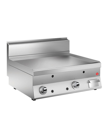 FRY TOP A GAS PIASTRA LISCIA CROMATA L800 - TERMOSTATO