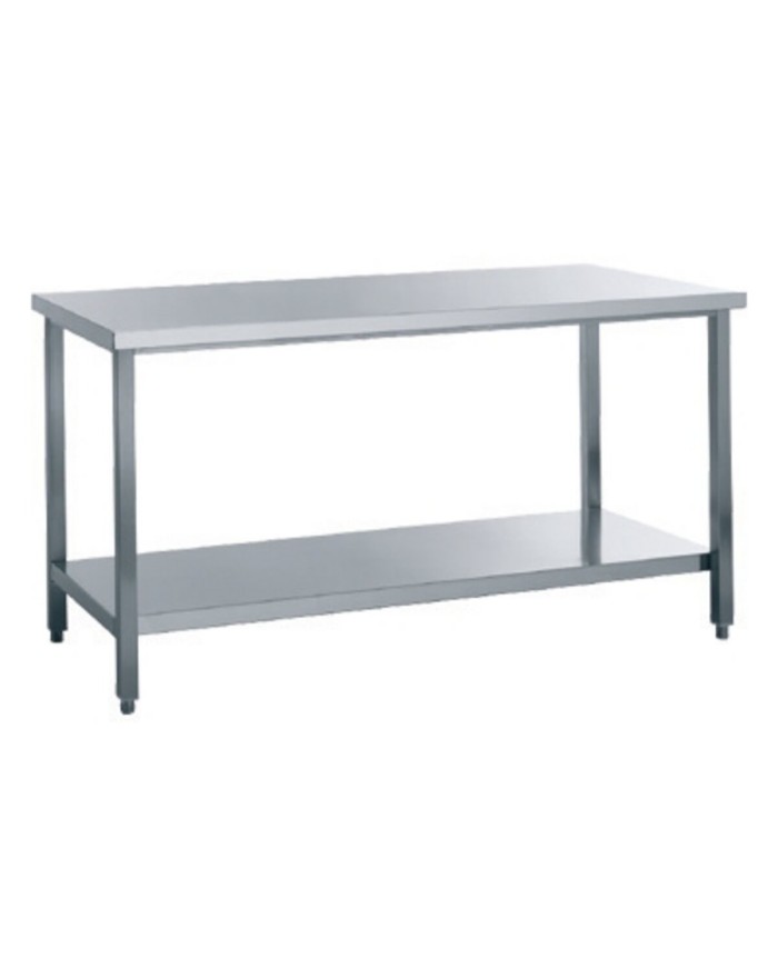 WORK TABLES ON LEGS WITH SHELF