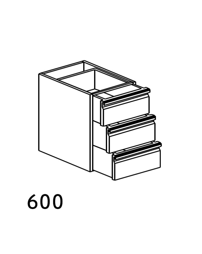 3-DRAWER UNIT 400X600