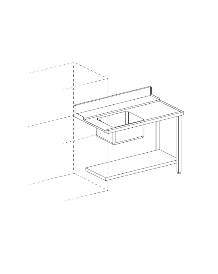 RH PREWASH TABLE WITH LOWER...